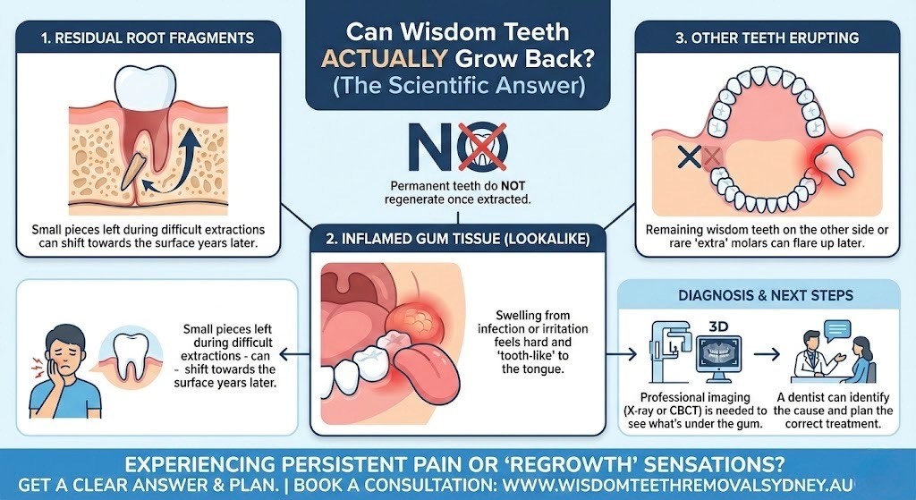 Do wisdom teeth grow back dental science infographic Wisdom Teeth Removal Sydney